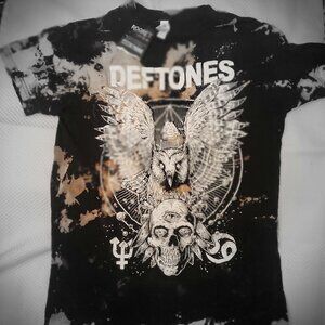 Deftones Graphic Band Tee Bleach Distressed Black Shirt Size S